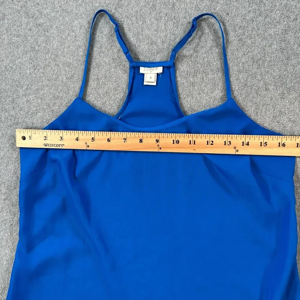 J.Crew Racerback Spaghetti Strap Top Women's 4 Blue Sleeveless Lightweight